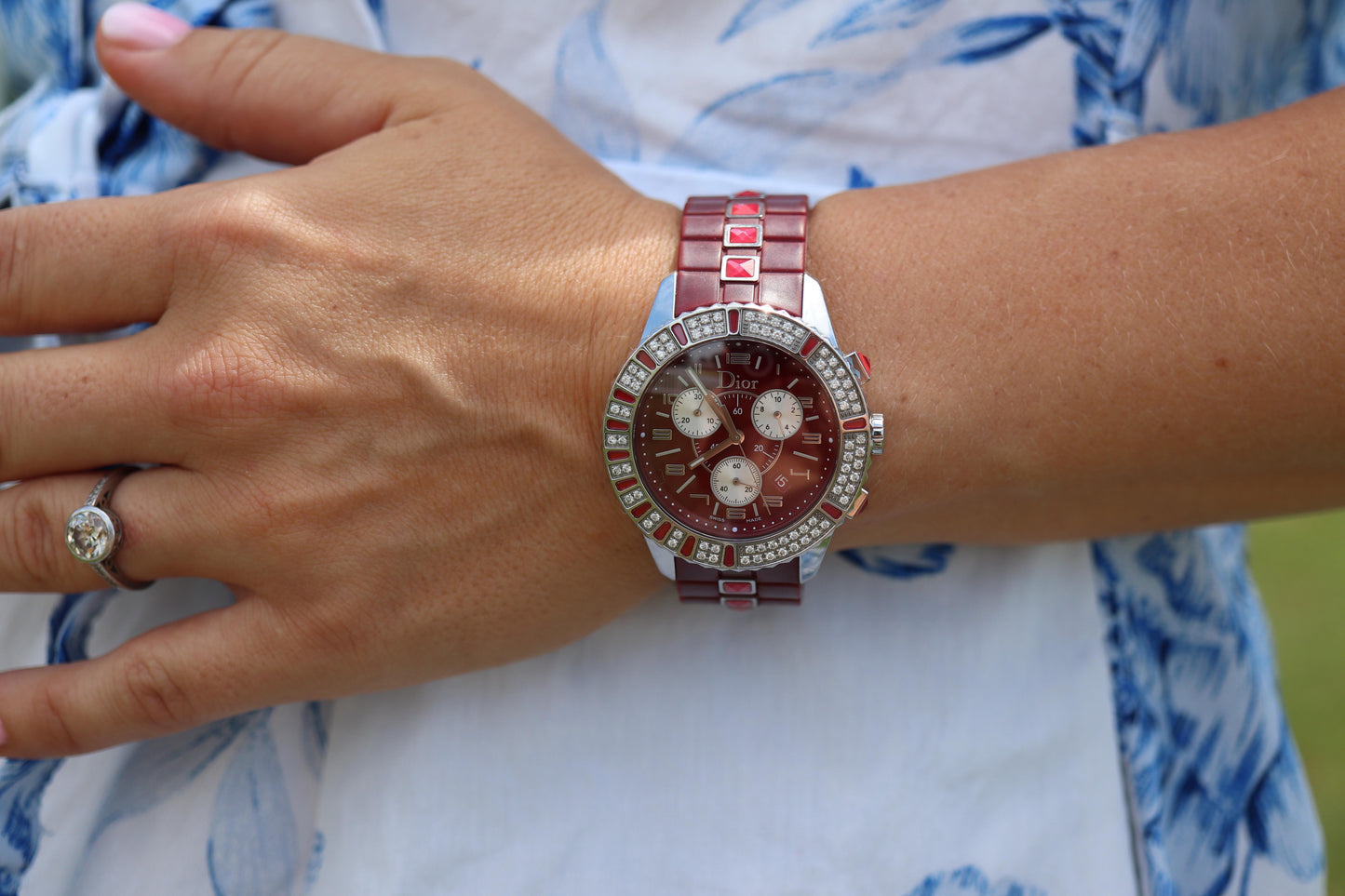 Genuine Dior Christal Chrono Watch Christian Dior CD11431BV Diamond and Sapphire