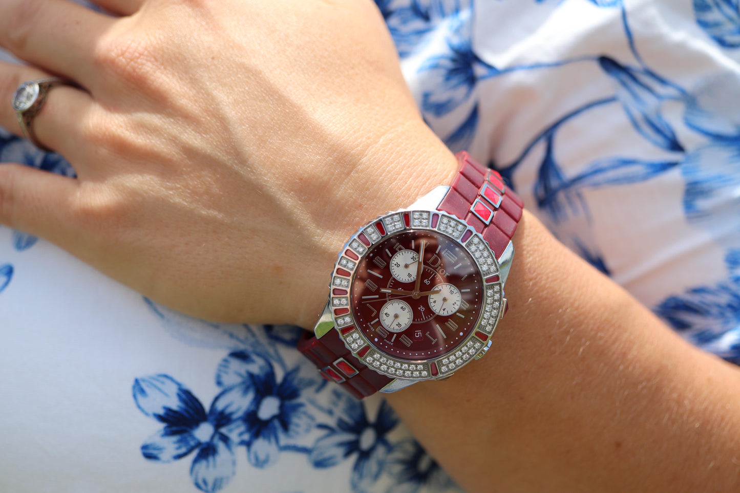 Genuine Dior Christal Chrono Watch Christian Dior CD11431BV Diamond and Sapphire