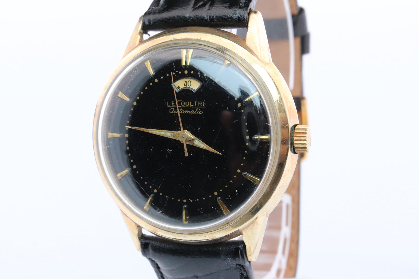 Jaeger Le Coultre Power Reserve Watch. 10k Gold Filled Mens JLC Vintage Watch.