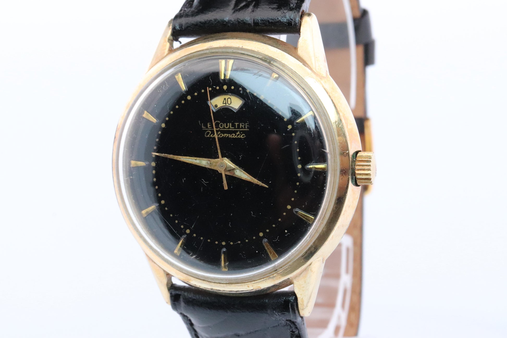 Jaeger Le Coultre Power Reserve Watch. 10k Gold Filled Mens JLC Vintage Watch.