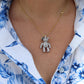 18k Teddy Bear Pendant. 18k YG Diamond Pave 3D Diamond Bear full body necklace