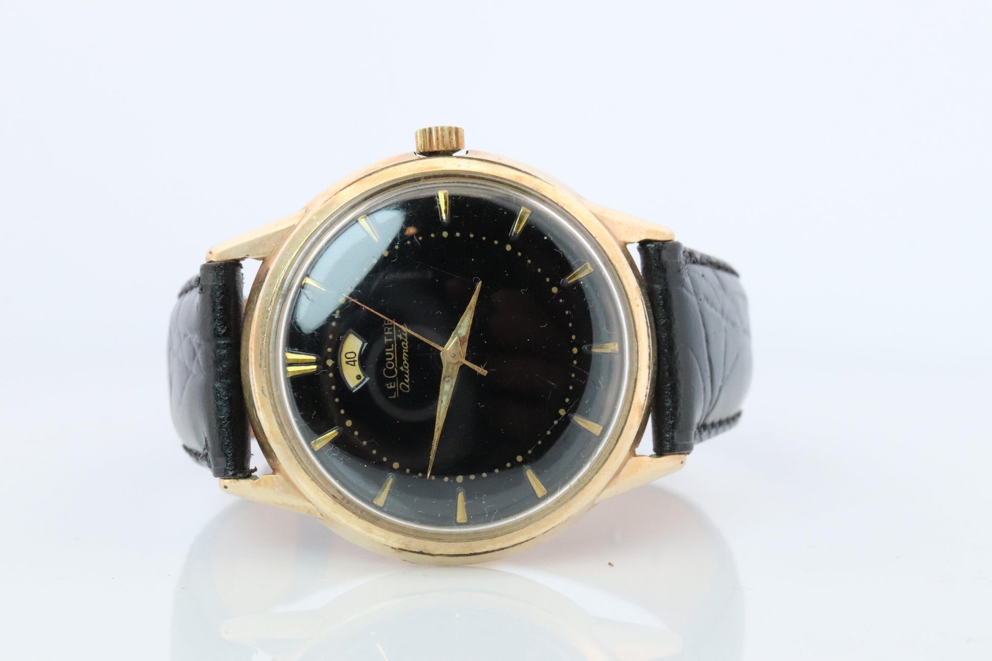 Jaeger Le Coultre Power Reserve Watch. 10k Gold Filled Mens JLC Vintage Watch.