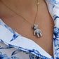 18k Teddy Bear Pendant. 18k YG Diamond Pave 3D Diamond Bear full body necklace