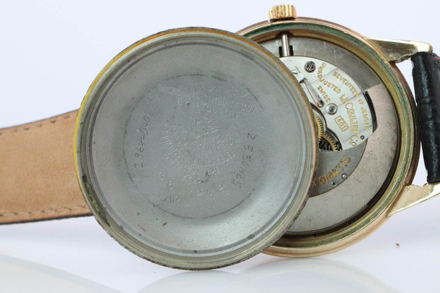 Jaeger Le Coultre Power Reserve Watch. 10k Gold Filled Mens JLC Vintage Watch.