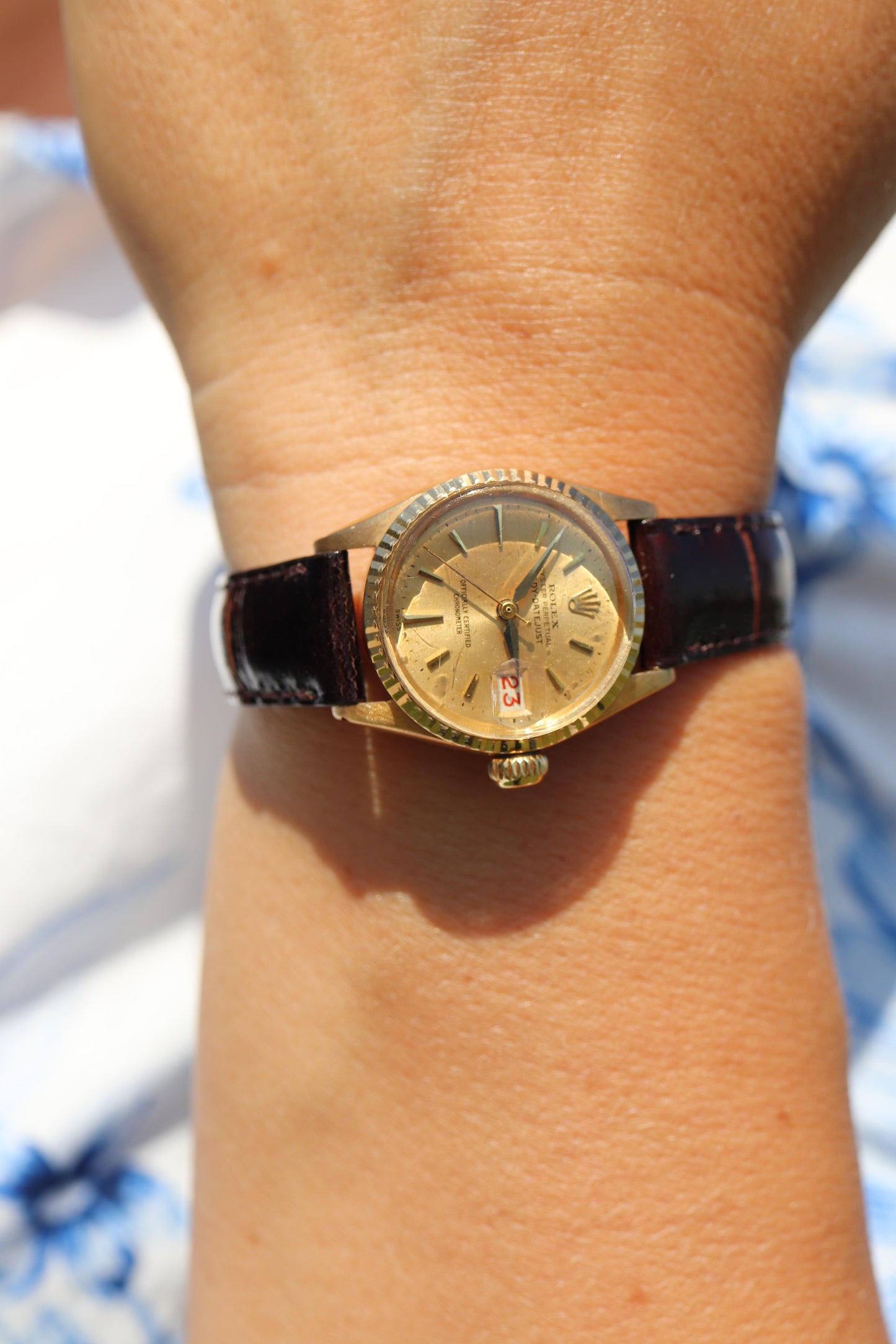Genuine 18k Rolex 6517 Oyster Perpetual Watch. Ladies ROLEX 18k Yellow Gold.