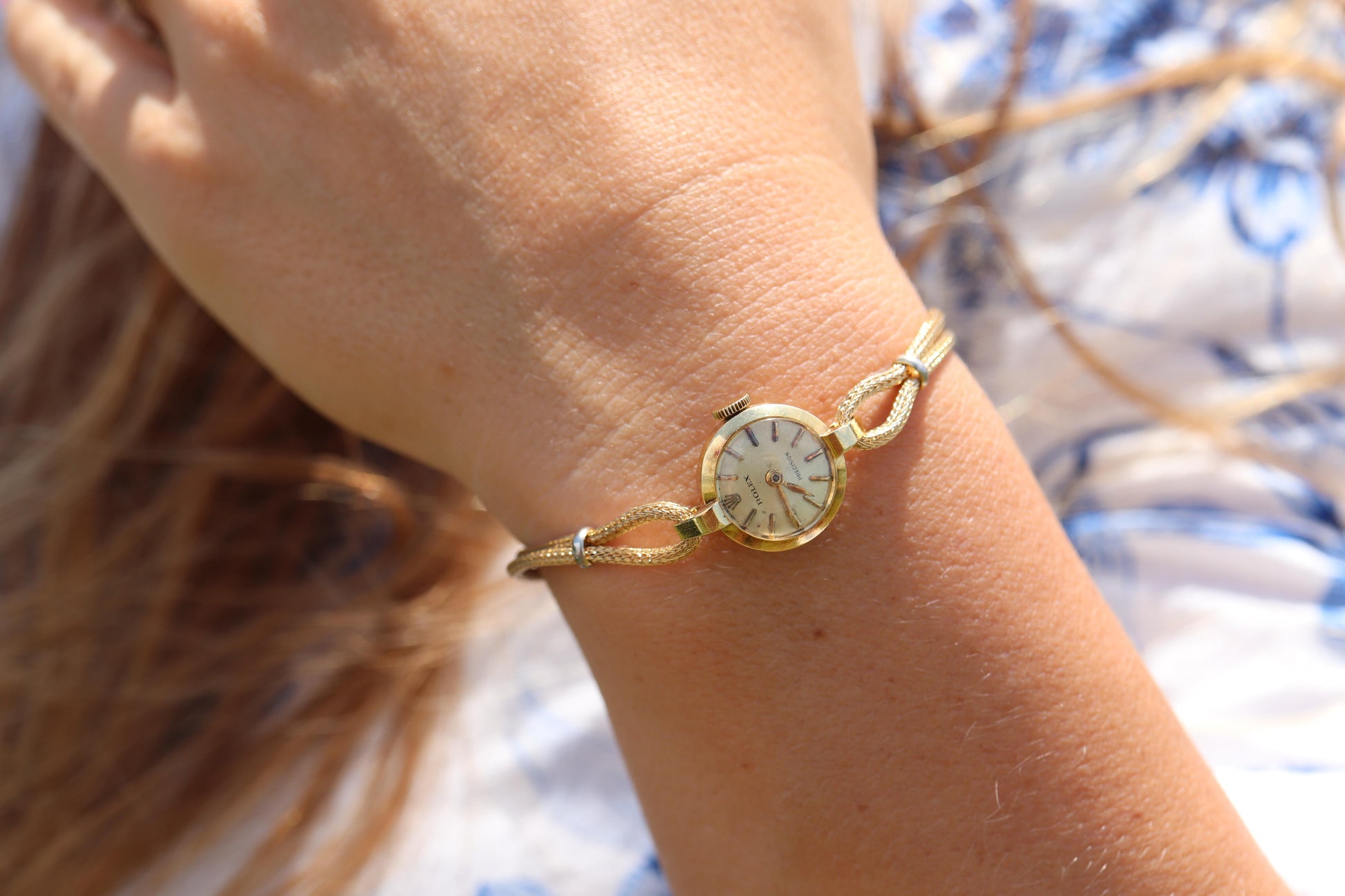 Genuine 18k Rolex Watch. 18k YG Ladies 8106 Dainty Cocktail Ladies Rolex