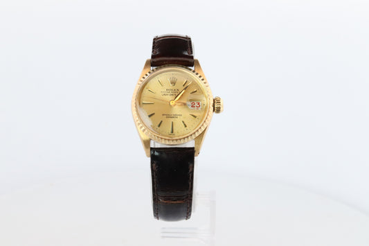 Genuine 18k Rolex 6517 Oyster Perpetual Watch. Ladies ROLEX 18k Yellow Gold.