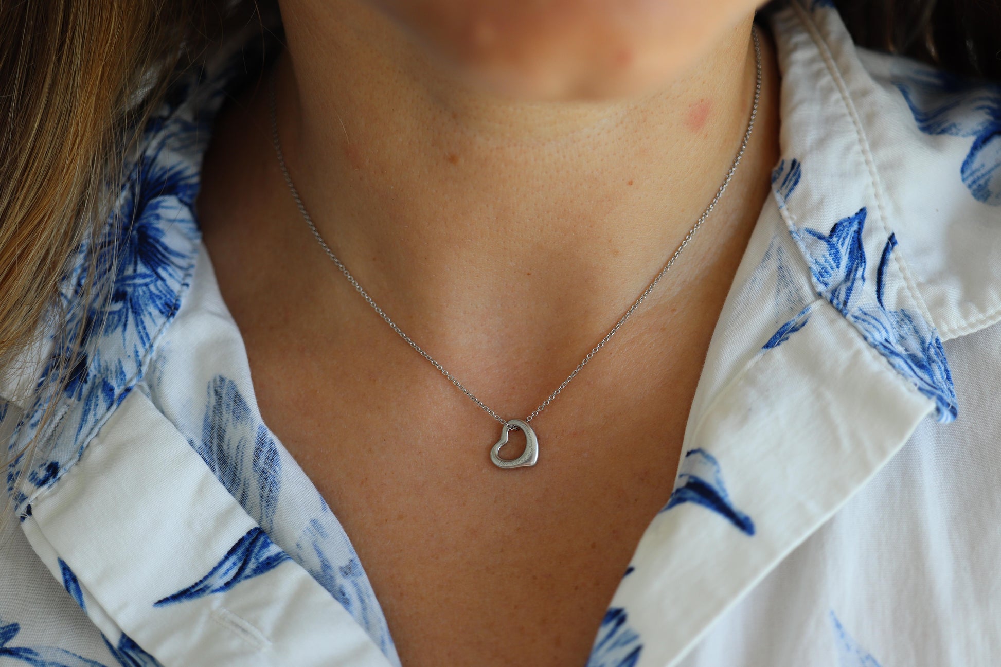 Tiffany and Co Heart Pendant. Platinum Tiffany Elsa Peretti Heart Necklace