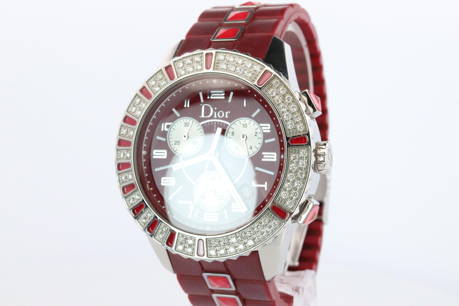 Genuine Dior Christal Chrono Watch Christian Dior CD11431BV Diamond and Sapphire