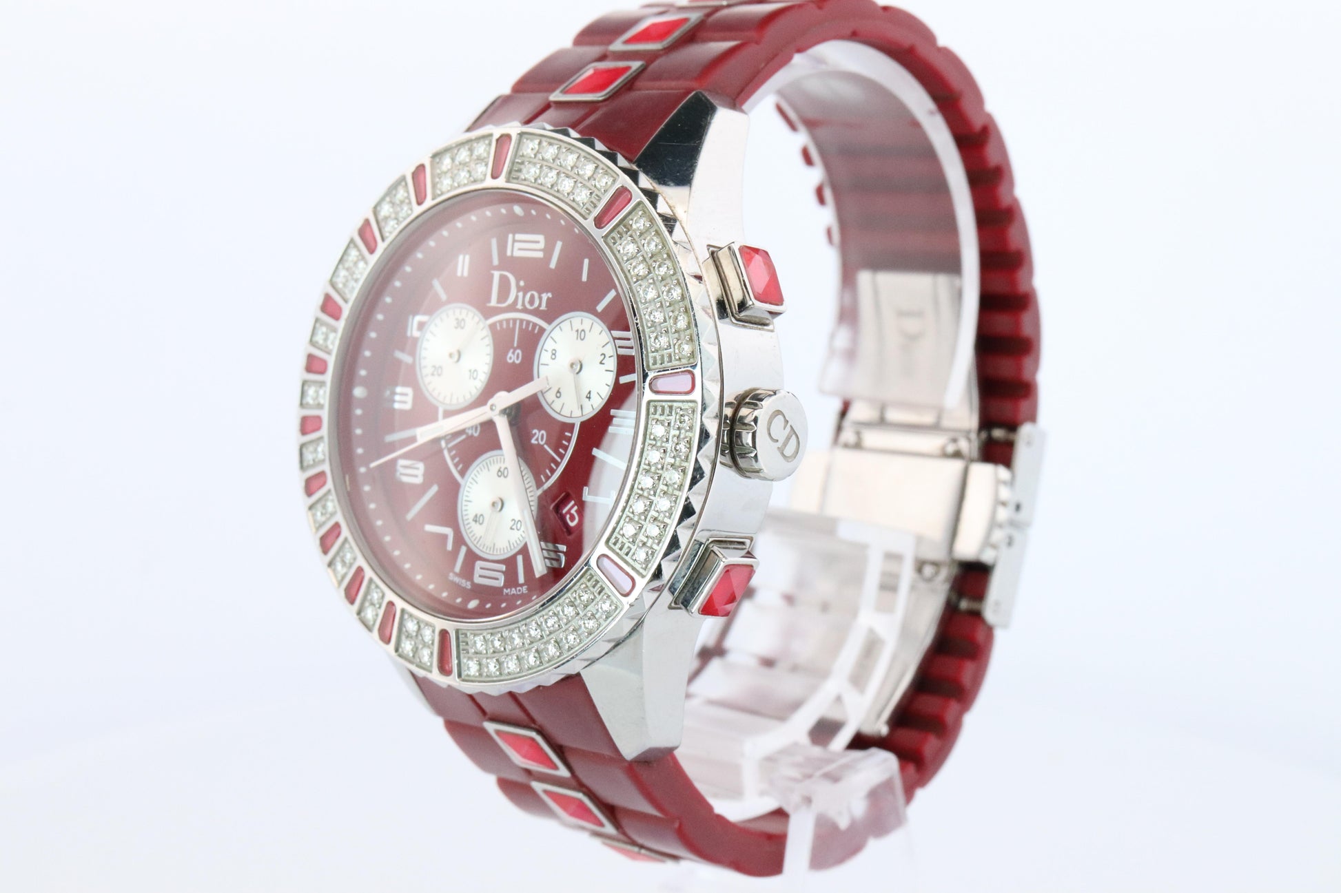 Genuine Dior Christal Chrono Watch Christian Dior CD11431BV Diamond and Sapphire