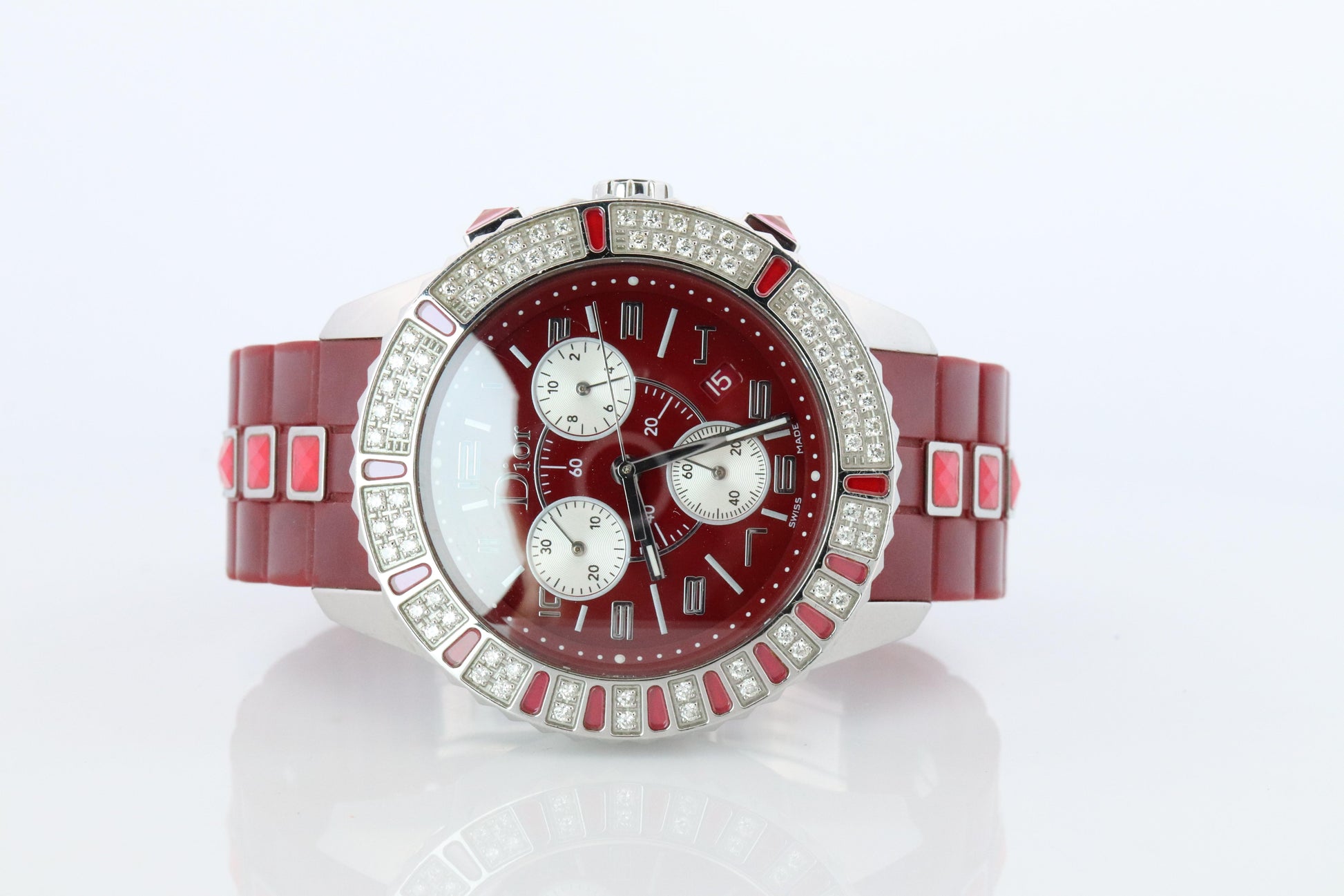 Genuine Dior Christal Chrono Watch Christian Dior CD11431BV Diamond and Sapphire