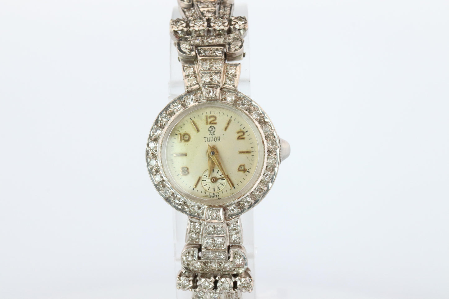 Genuine 14k Tudor Watch. 14k WG Ladies 9823 Dainty 1950s Ladies Rolex