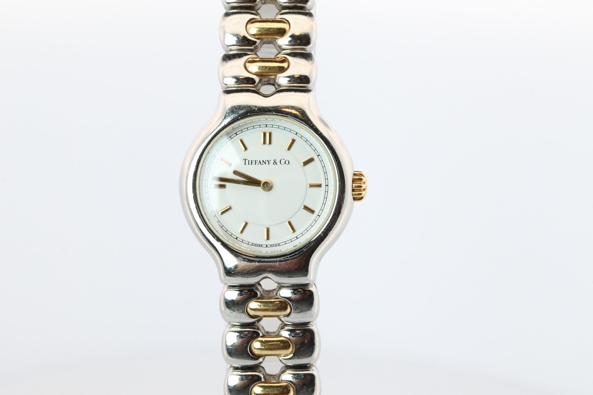 Tiffany and Co Watch. 18k Tiffany Tesoro Stainless Steel Ladies 25mm Wristwatch
