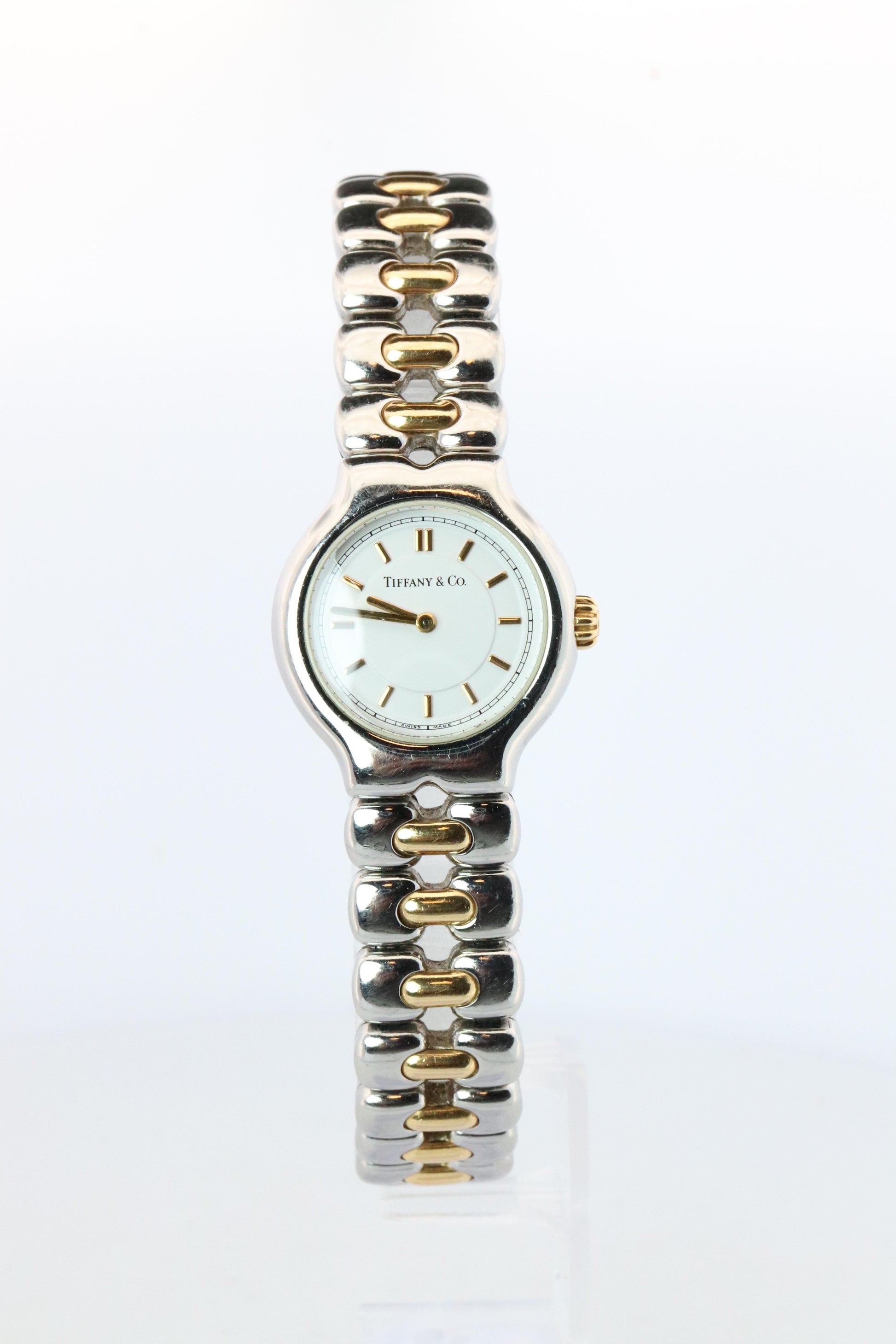 Tiffany and Co Watch. 18k Tiffany Tesoro Stainless Steel Ladies 25mm Wristwatch