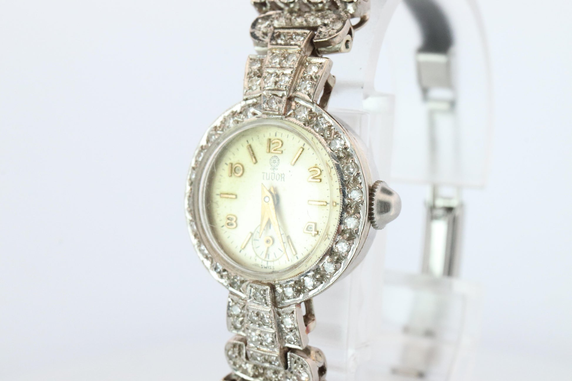 Genuine 14k Tudor Watch. 14k WG Ladies 9823 Dainty 1950s Ladies Rolex