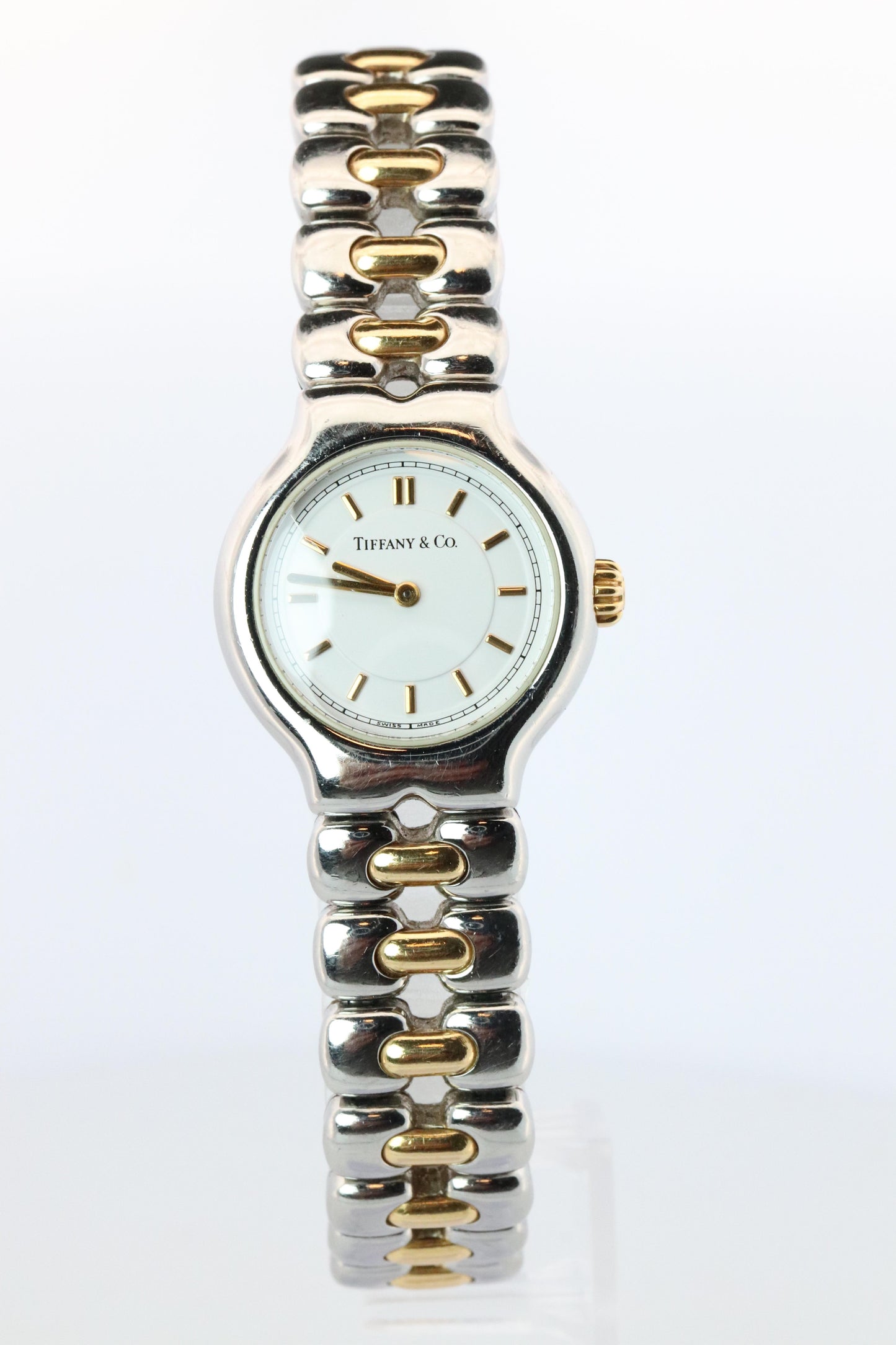 Tiffany and Co Watch. 18k Tiffany Tesoro Stainless Steel Ladies 25mm Wristwatch