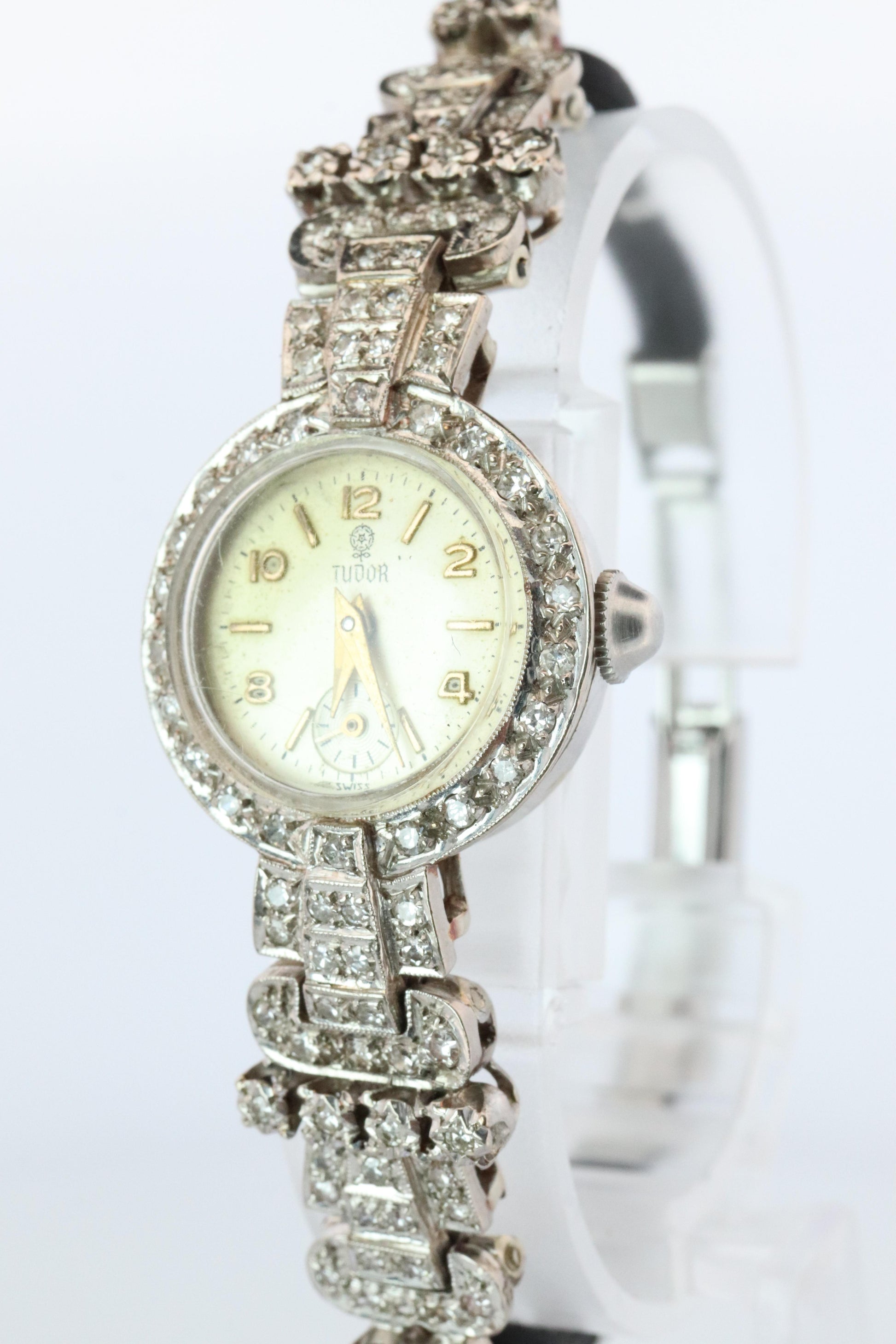 Genuine 14k Tudor Watch. 14k WG Ladies 9823 Dainty 1950s Ladies Rolex