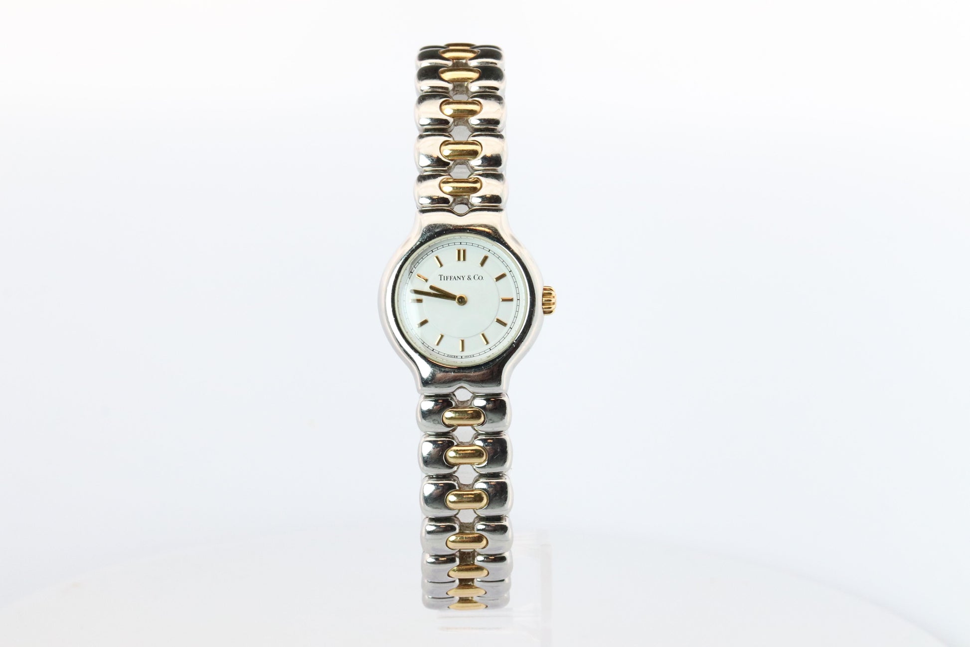 Tiffany and Co Watch. 18k Tiffany Tesoro Stainless Steel Ladies 25mm Wristwatch