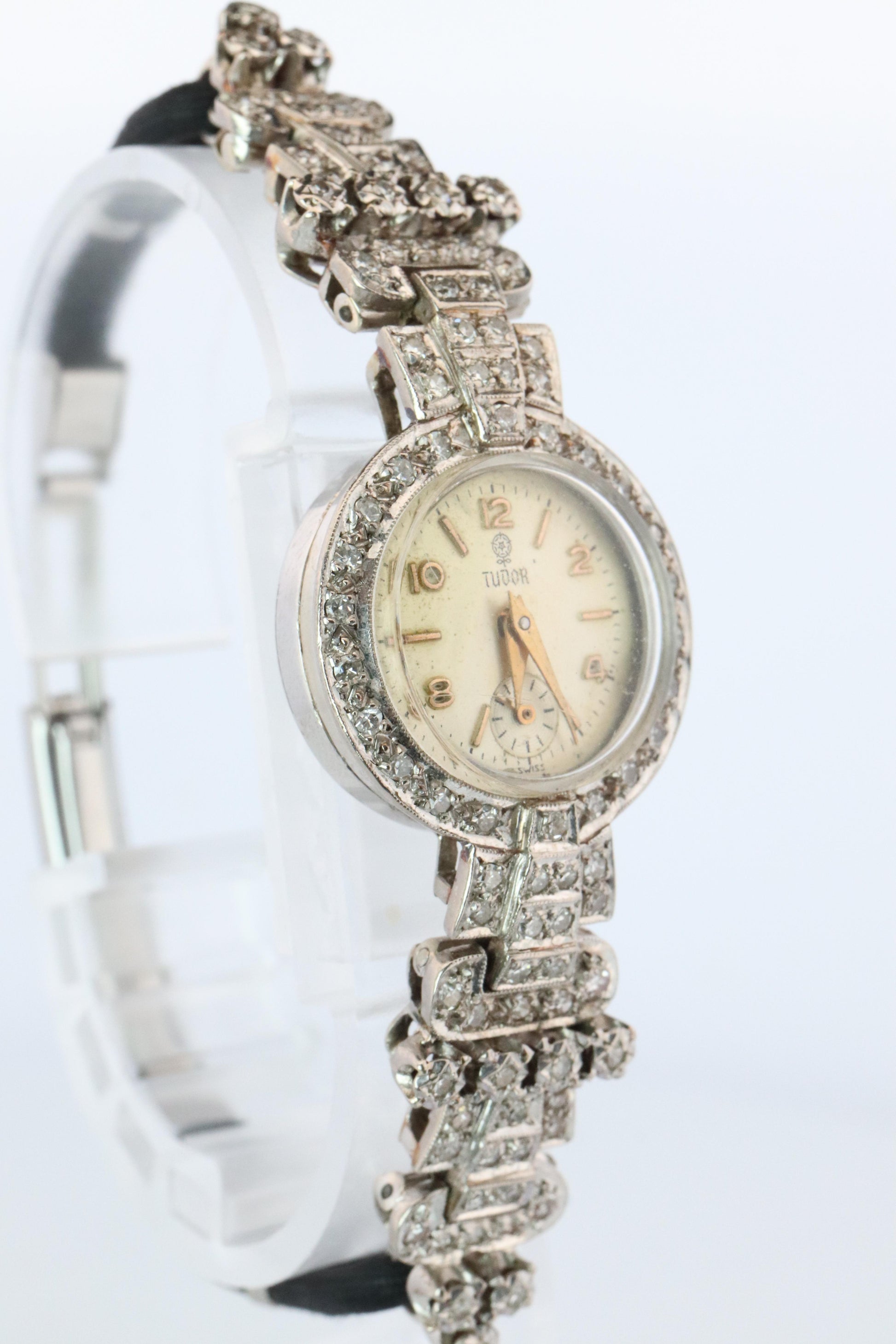 Genuine 14k Tudor Watch. 14k WG Ladies 9823 Dainty 1950s Ladies Rolex