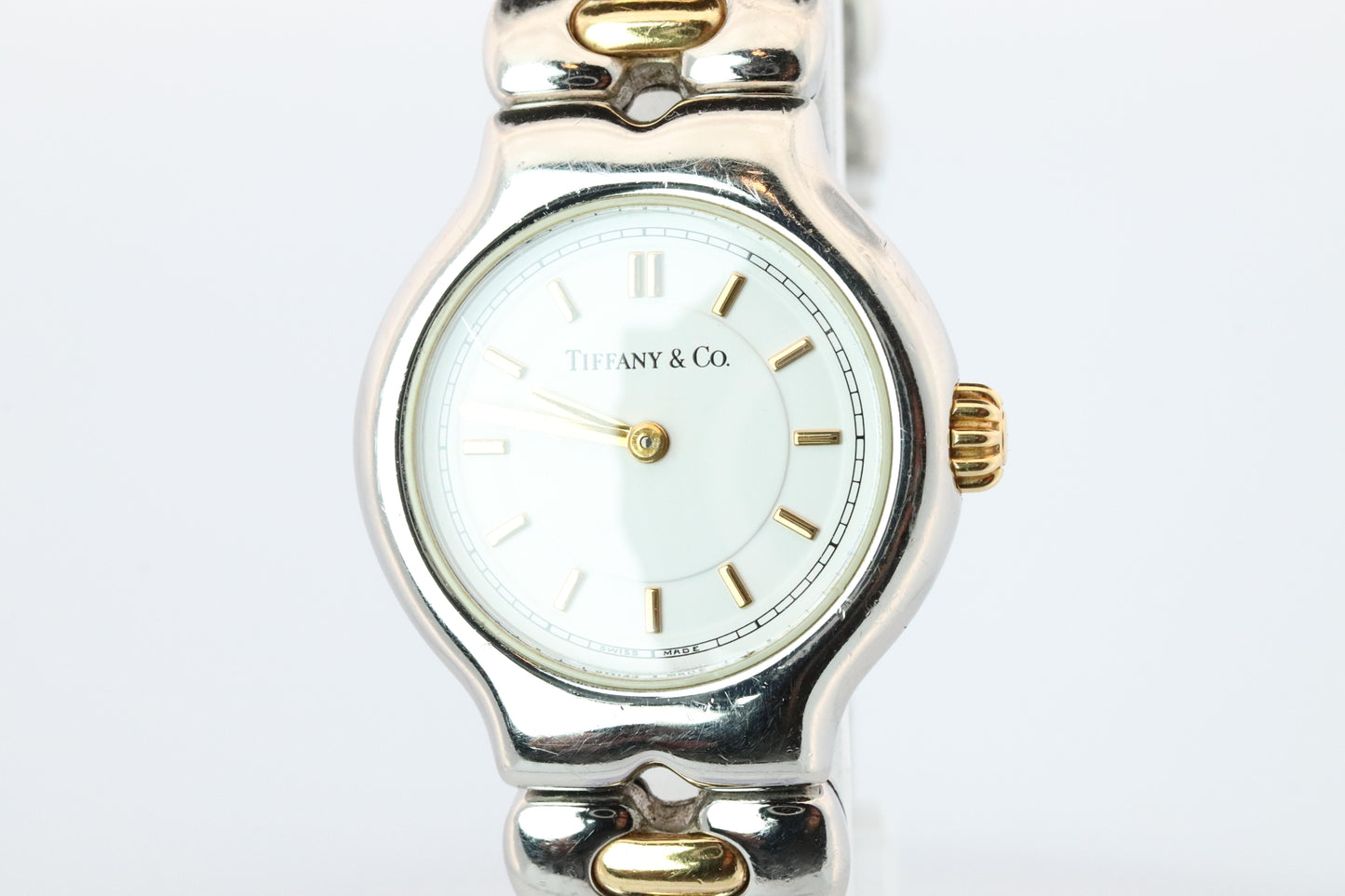 Tiffany and Co Watch. 18k Tiffany Tesoro Stainless Steel Ladies 25mm Wristwatch