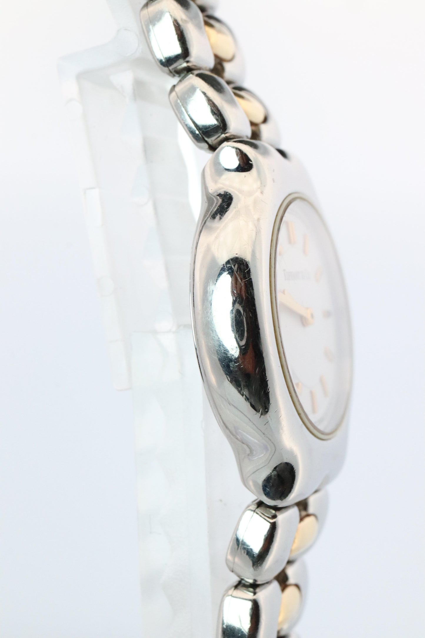 Tiffany and Co Watch. 18k Tiffany Tesoro Stainless Steel Ladies 25mm Wristwatch