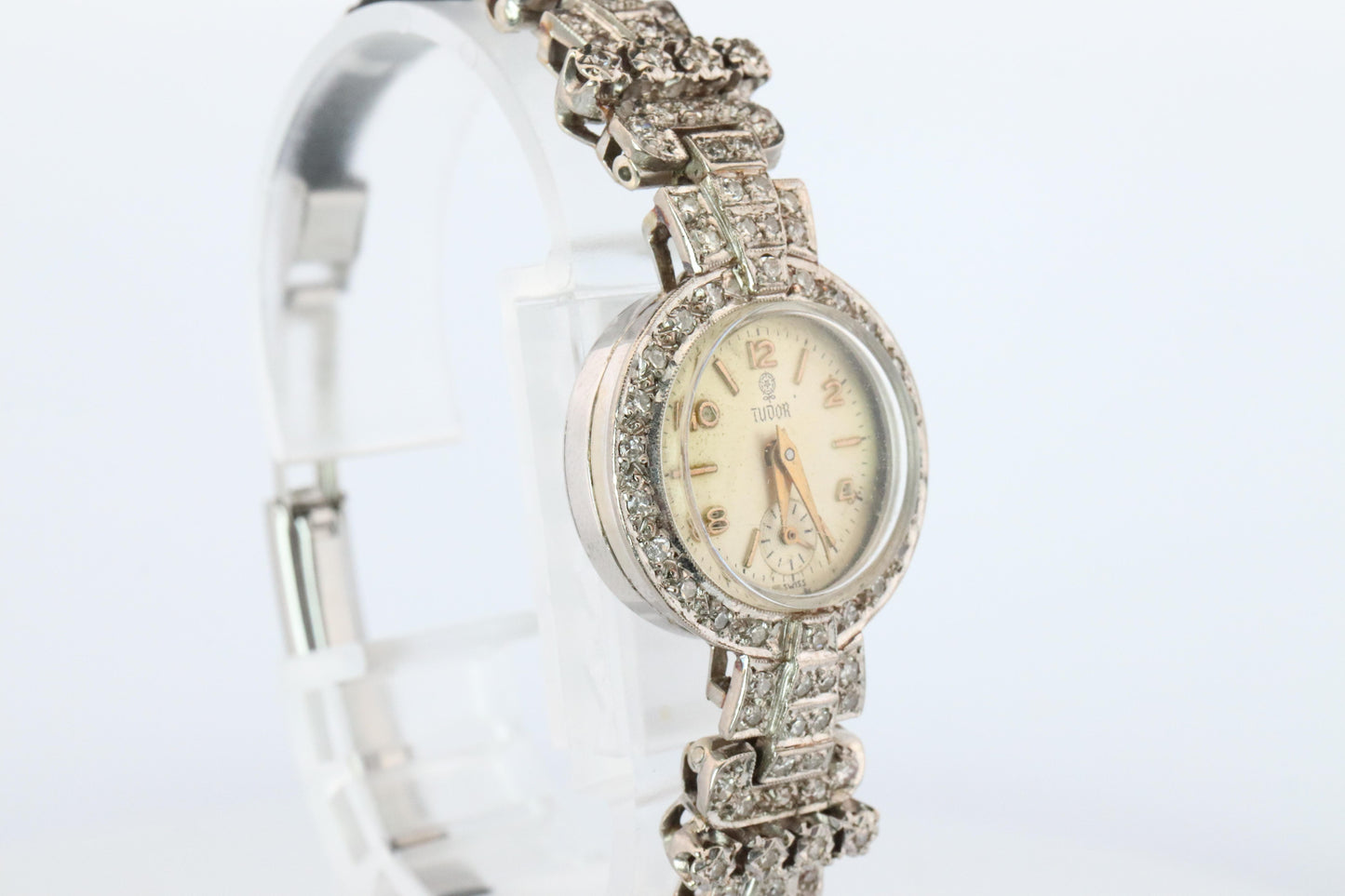 Genuine 14k Tudor Watch. 14k WG Ladies 9823 Dainty 1950s Ladies Rolex