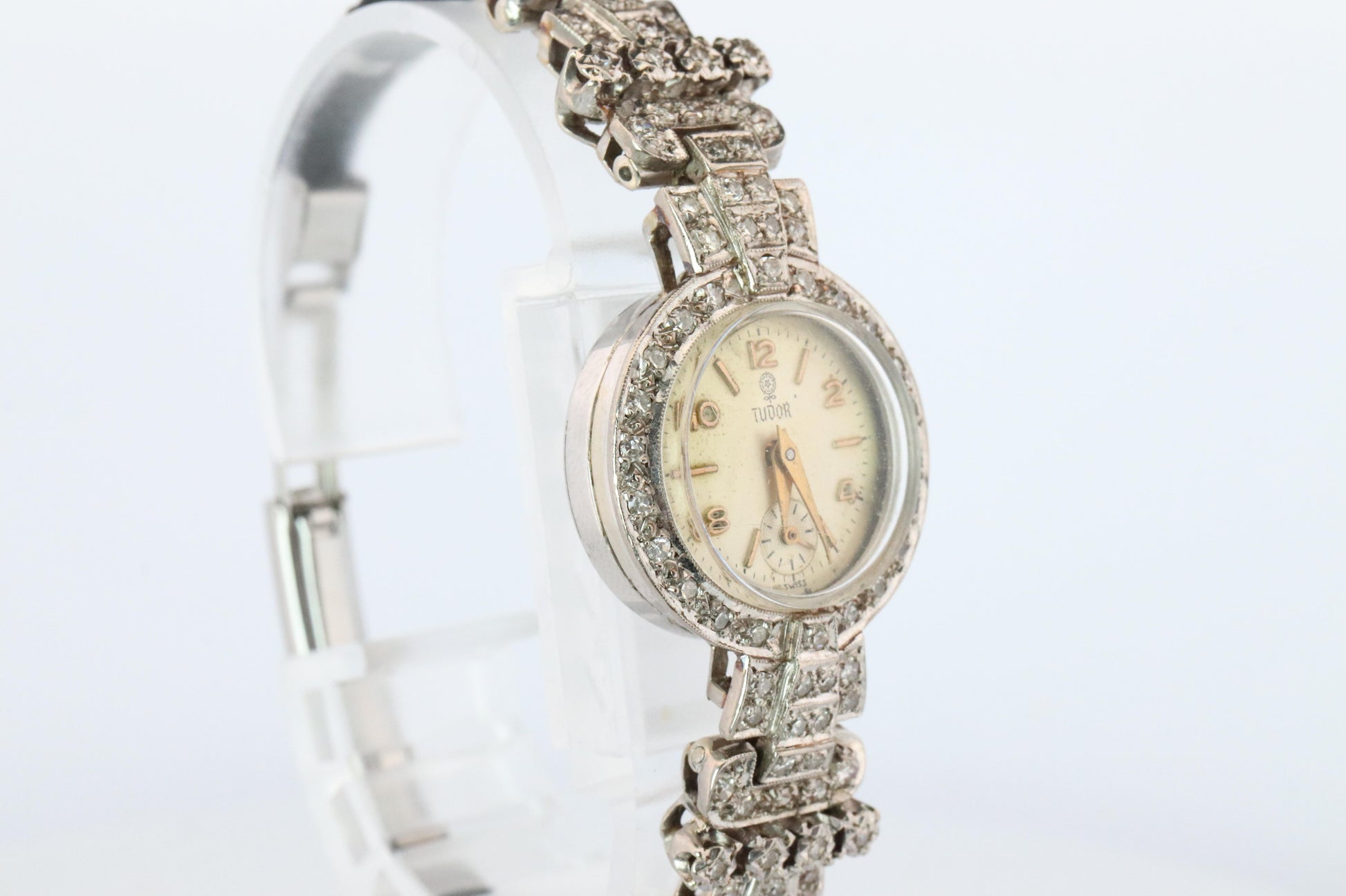 Genuine 14k Tudor Watch. 14k WG Ladies 9823 Dainty 1950s Ladies Rolex
