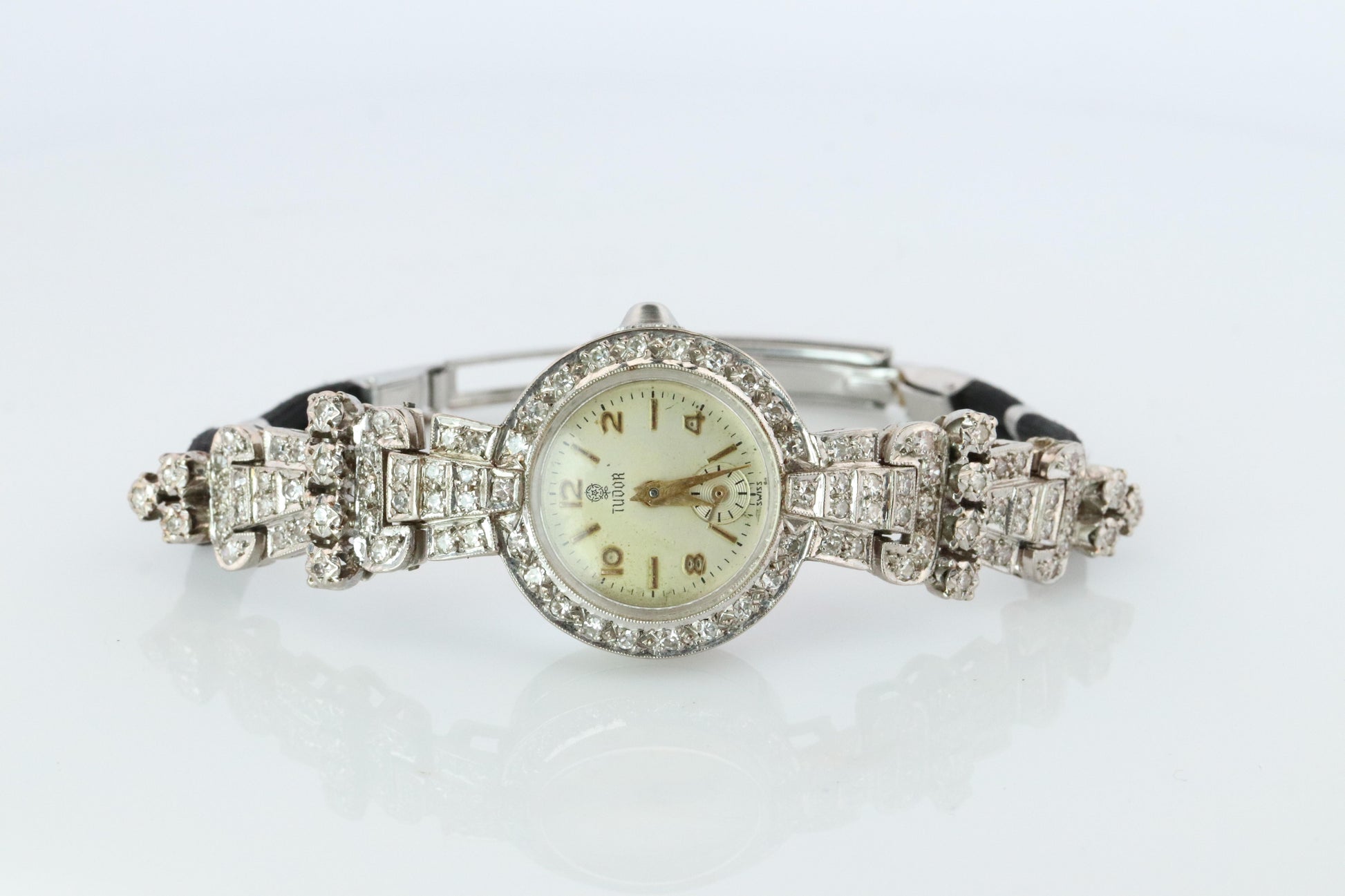 Genuine 14k Tudor Watch. 14k WG Ladies 9823 Dainty 1950s Ladies Rolex