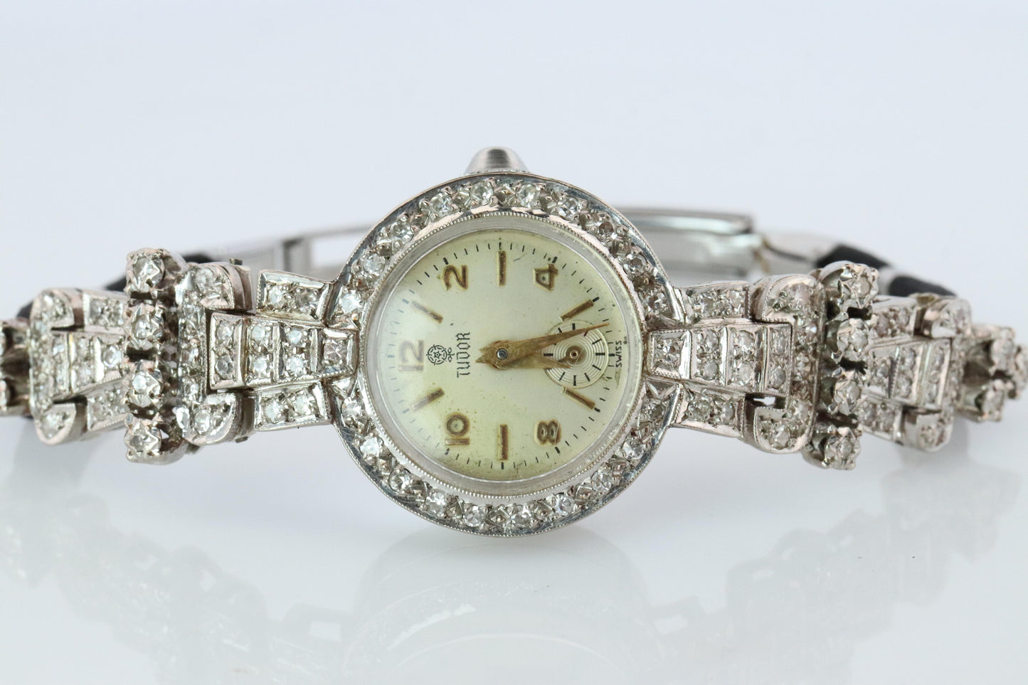 Genuine 14k Tudor Watch. 14k WG Ladies 9823 Dainty 1950s Ladies Rolex