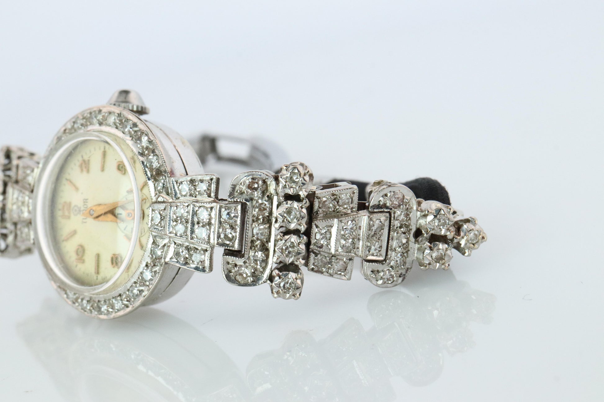 Genuine 14k Tudor Watch. 14k WG Ladies 9823 Dainty 1950s Ladies Rolex