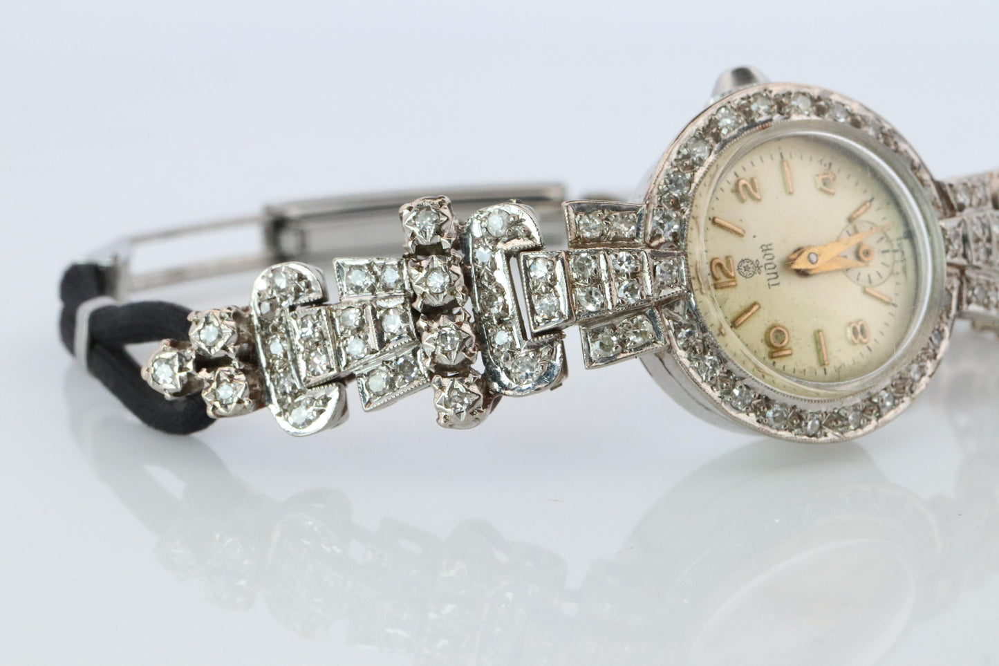 Genuine 14k Tudor Watch. 14k WG Ladies 9823 Dainty 1950s Ladies Rolex