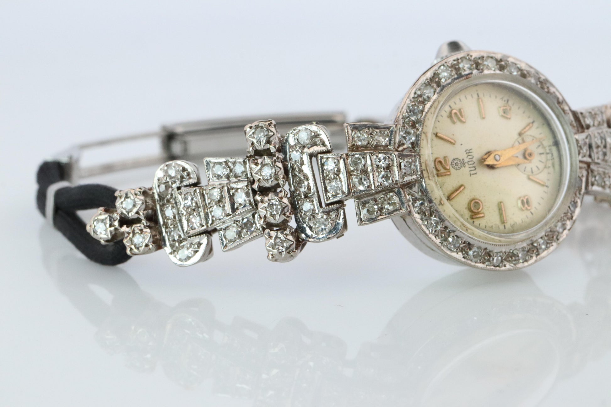 Genuine 14k Tudor Watch. 14k WG Ladies 9823 Dainty 1950s Ladies Rolex