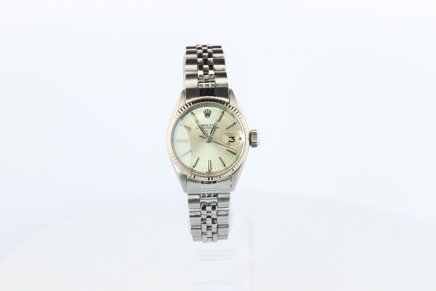 Genuine Rolex 6517 Oyster Perpetual Watch. Ladies ROLEX Automatic WG Bezel.