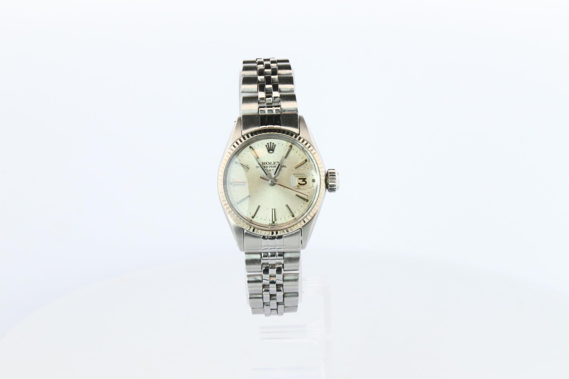 Genuine Rolex 6517 Oyster Perpetual Watch. Ladies ROLEX Automatic WG Bezel.
