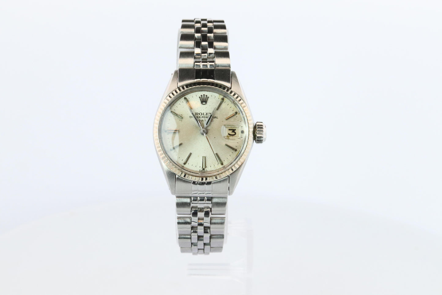 Genuine Rolex 6517 Oyster Perpetual Watch. Ladies ROLEX Automatic WG Bezel.