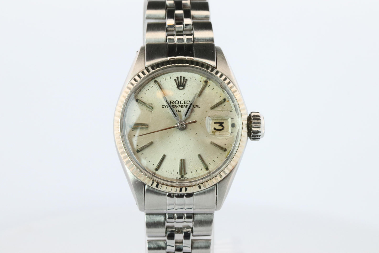 Genuine Rolex 6517 Oyster Perpetual Watch. Ladies ROLEX Automatic WG Bezel.