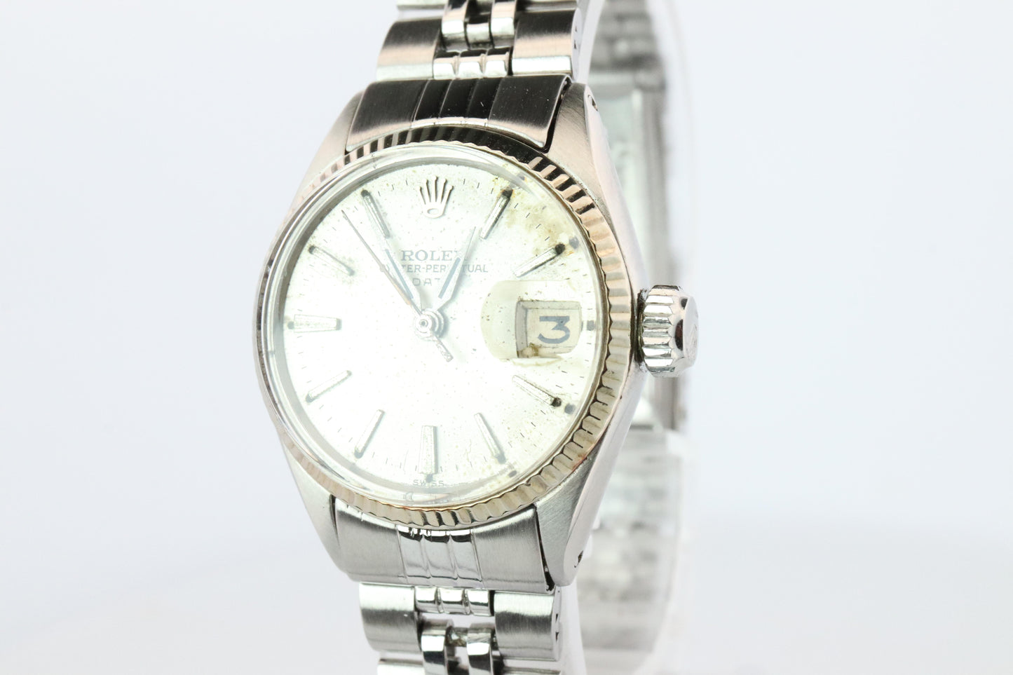 Genuine Rolex 6517 Oyster Perpetual Watch. Ladies ROLEX Automatic WG Bezel.