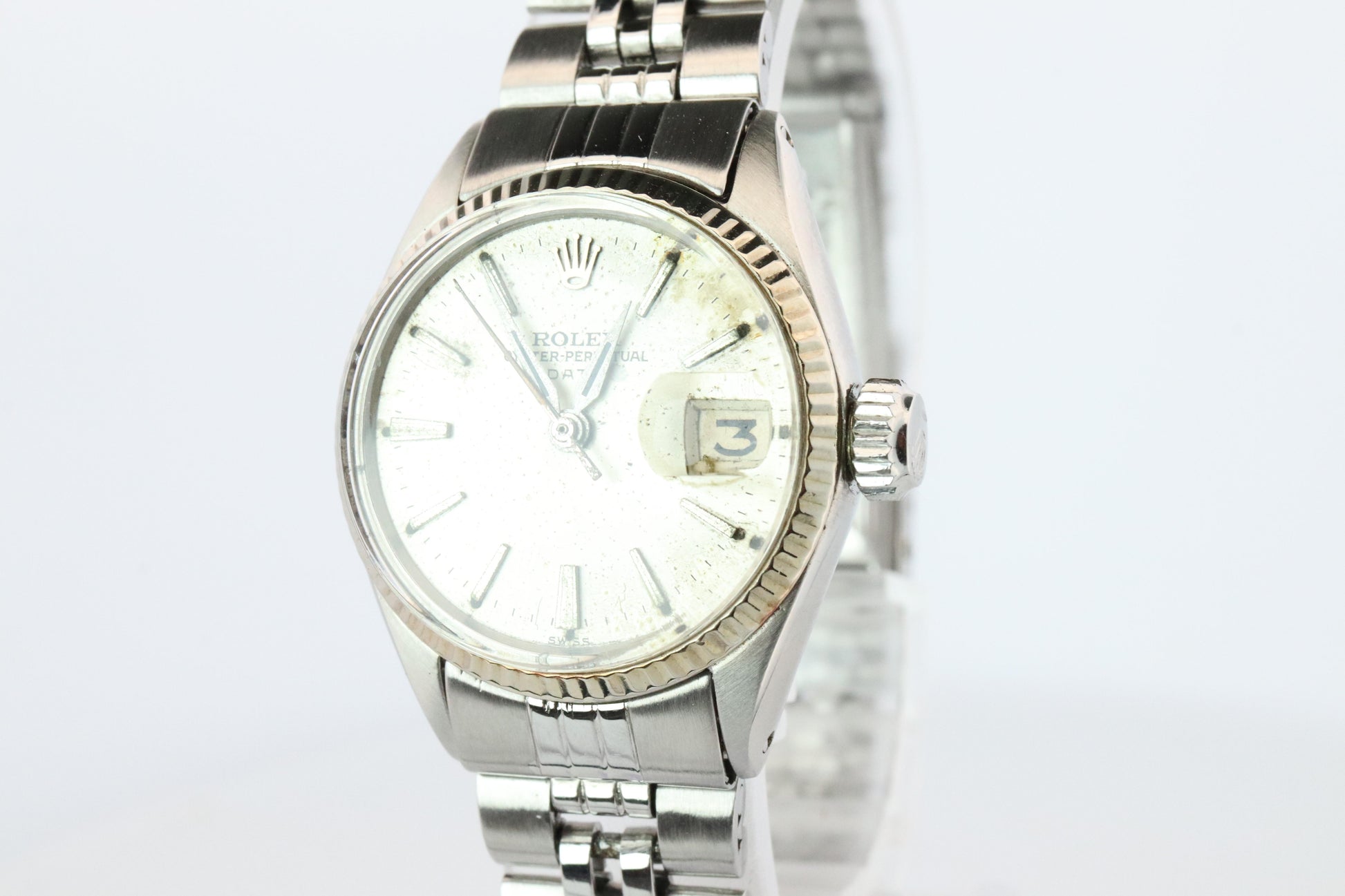 Genuine Rolex 6517 Oyster Perpetual Watch. Ladies ROLEX Automatic WG Bezel.