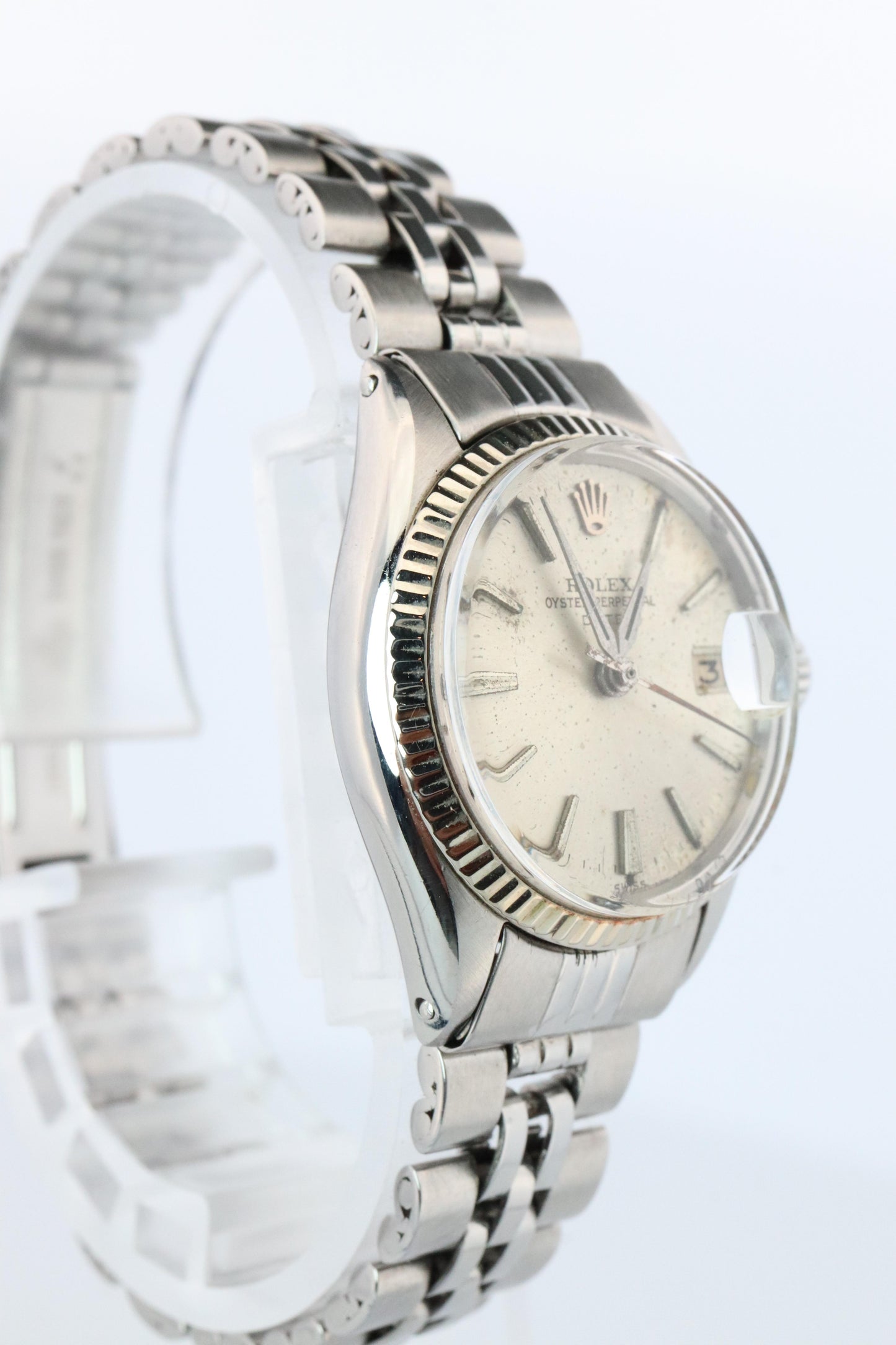 Genuine Rolex 6517 Oyster Perpetual Watch. Ladies ROLEX Automatic WG Bezel.