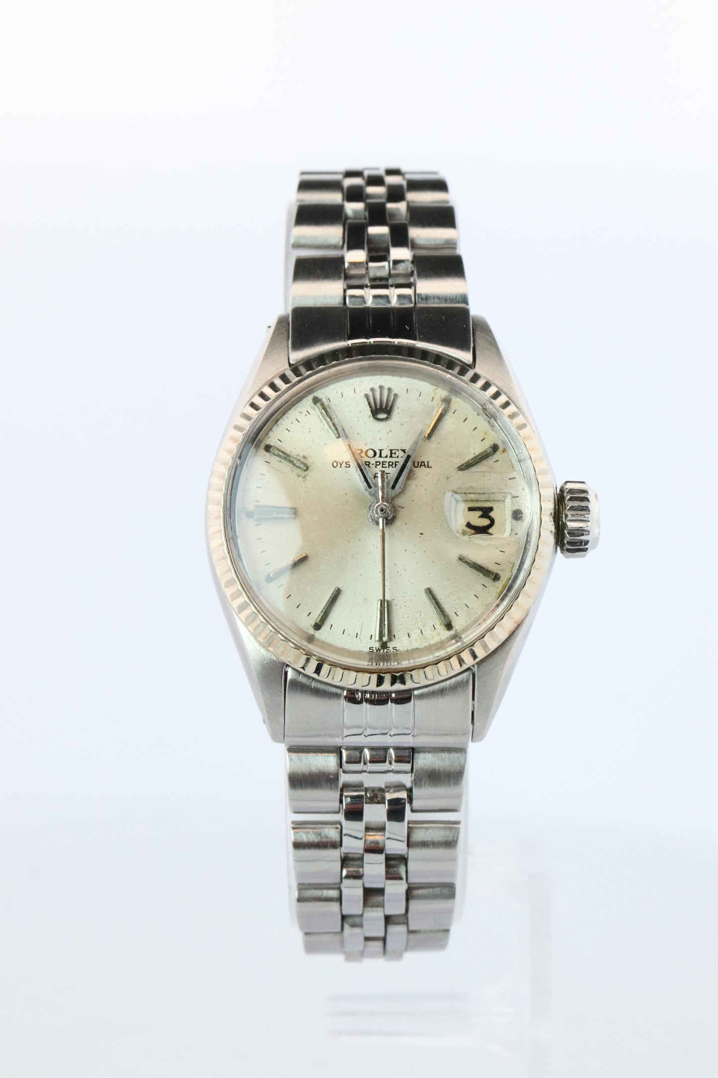Genuine Rolex 6517 Oyster Perpetual Watch. Ladies ROLEX Automatic WG Bezel.