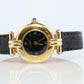 Genuine Cartier Watch. Must de Cartier Colisee Round Argent Vermeil 59002 Black