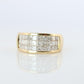 18k Diamond eternity band. 18k Yellow Gold Princess Cut Invisible Set ring.