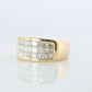 18k Diamond eternity band. 18k Yellow Gold Princess Cut Invisible Set ring.