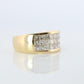 18k Diamond eternity band. 18k Yellow Gold Princess Cut Invisible Set ring.
