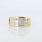 18k Diamond eternity band. 18k Yellow Gold Princess Cut Invisible Set ring.