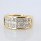 18k Diamond eternity band. 18k Yellow Gold Princess Cut Invisible Set ring.