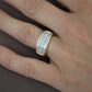18k Diamond eternity band. 18k Yellow Gold Princess Cut Invisible Set ring.