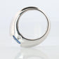 Genuine Piaget Oval Sapphire and Diamond Solitaire Ring. 18k White Gold Band