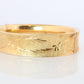 14k Bangle Bracelet. Hinged Hollow Bangle Bracelet Engraved with Leaves