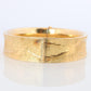 14k Bangle Bracelet. Hinged Hollow Bangle Bracelet Engraved with Leaves